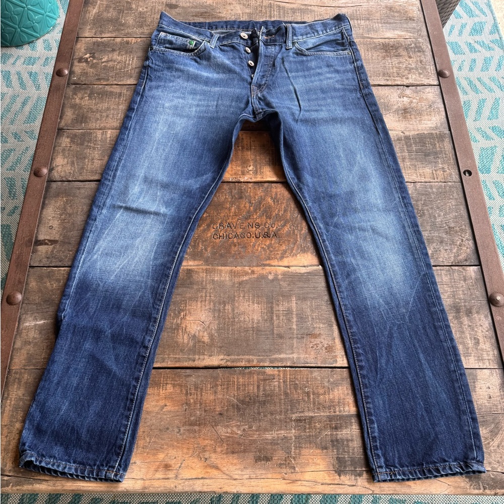 Men's Blue Jeans H&M drop crotch tapered Low waist 33/32